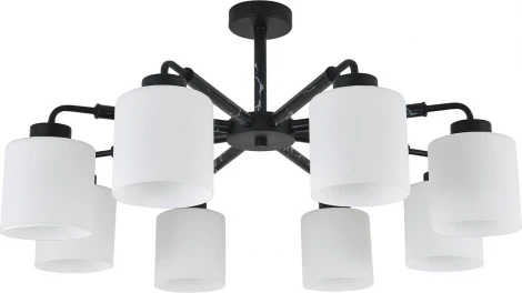 Потолочная люстра на штанге Escada Lord 2133/8P 8x60Вт E27, металл/стекло, чёрный мрамор/белый (220V)