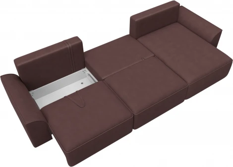 Диван угловой Лига-048 НПБ лонг Лига Диванов (Замша) арт.128505