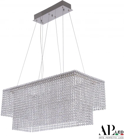 Подвесная люстра светодиодная APL LED Sicilia SH05.74.C.Ni.4000 (220V, хрусталь, на тросе)