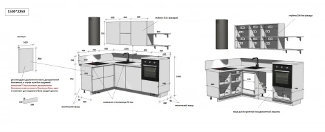 КГ Угловой 1500*2250 (с пм) Эмаль, Белый Арника РМ Арника 00-00287798
