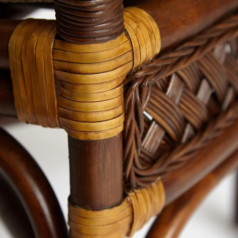 Комплект террасный ANDREA (стол кофейный со стеклом + 2 кресла + подушки) TCH White (белый) (ротанг)