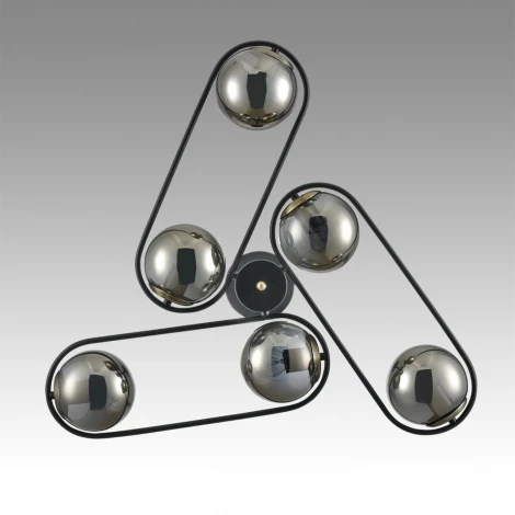 Потолочная люстра на штанге Lumion Camilie 8060/6C черный/дымчатый металл/стекло E27 6*60W 220V