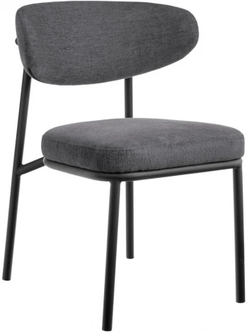 Стул Bradexhome Lucas 2 серый шенилл с чёрными ножками