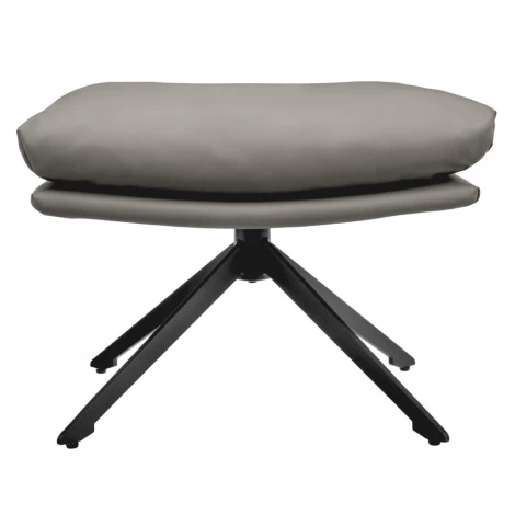 Комплект кресло HUG светло-серый, экокожа, шенилл с оттоманкой светло-серый, экокожа Bradex Home арт.FR 1013K