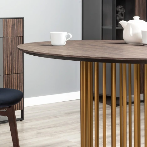 Стол обеденный Patrik д.110 Американский орех /Золото