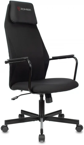 Кресло игровое Zombie ONE черный с подголов. крестов. металл CARBON