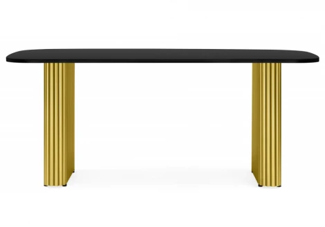 Кухонный стол Notta Бавария B 160 х 90 черная пленка шагрень / золото