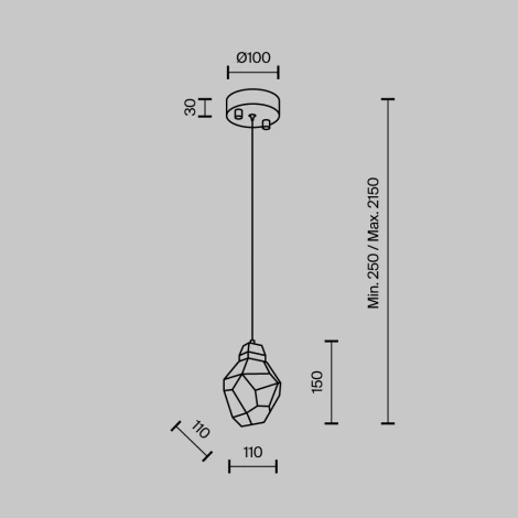 Подвесной светильник светодиодный хрустальный Modelux MODELUX ML.88971.1 GD