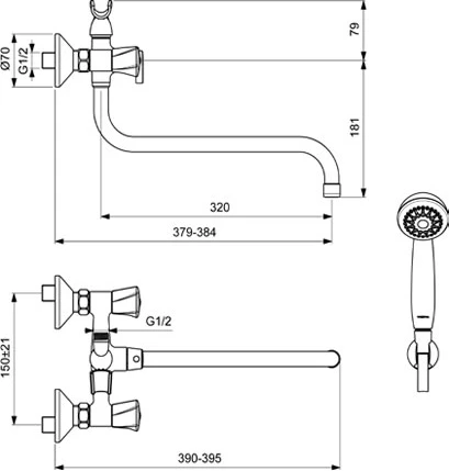Смеситель Vidima Лайф BA363AA универсальный