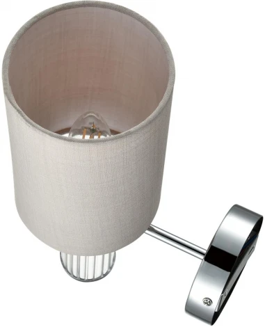 Бра Lumion Arnika 6585/1W хром/бежевый, металл/текстиль, стекло E14 1*40W 220V