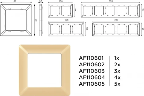 Рамка Ambrella Volt ALFA Line (Шампань) 5-ая AF110605