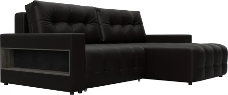 Диван угловой с полками Лига-053 НПБ Лига Диванов (Экокожа) арт.128942
