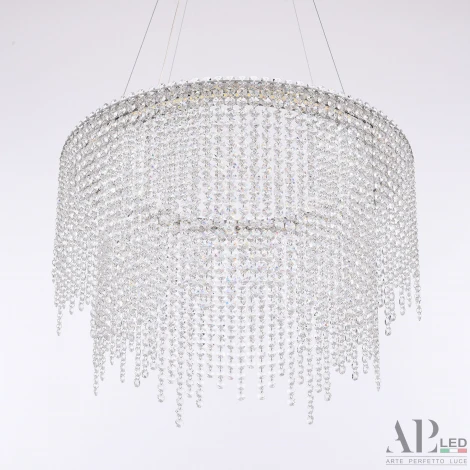 Подвесная люстра светодиодная APL LED Sicilia SH02.55.D.Ni.4000 (220V, хрусталь, на тросе)