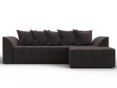 Диван угловой Лига-113 угол правый (ДСП,Велюр/Коричневый) Лига Диванов 136725