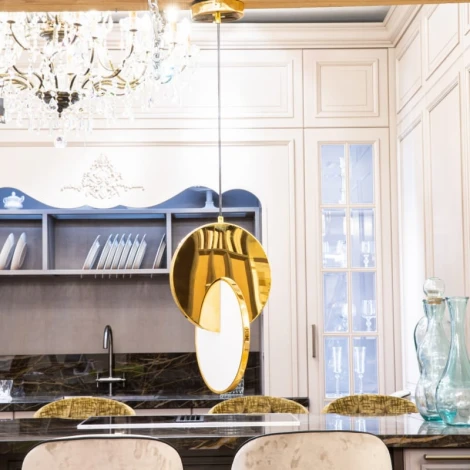 Подвесной светильник L'Arte Luce Eclisso L41001.92 Brushed champagne gold (LED, 220V, на проводе, круглые)