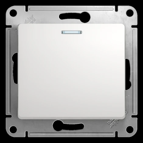 Выключатель встраиваемый одноклавишный с подсветкой (белый) Systeme Electric GSL000113