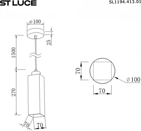 Подвесной светильник ST Luce Earthy SL1194.413.01 Черный/Бежевый GU10 1*5W 4000K (220V, на проводе)