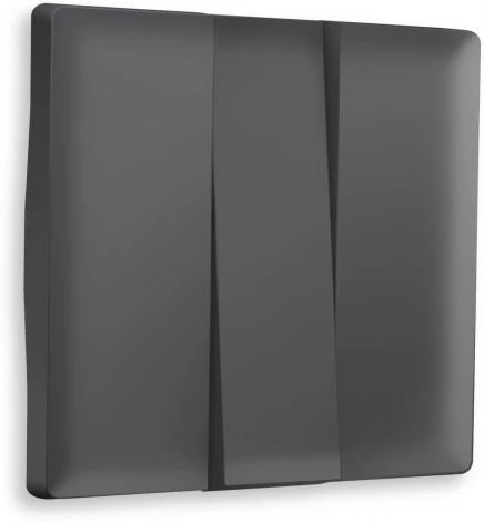 Лицевая панель Ambrella Volt ALFA (Графит Мягкое касание) для 3-клавишных выключателей QUANT AP9050