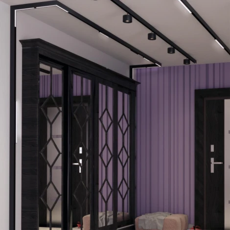 Трековый угловой светильник низковольтный диммируемый Novotech Flum 359502 SHINO черный LED 24W 48V 3000-6500K