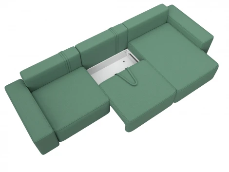 Диван угловой Лига-074 угол универсальный (ДСП/Пластик/Рогожка/Зеленый) Лига Диванов 129859