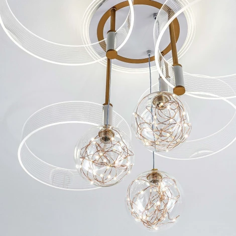 Потолочная люстра светодиодная на штанге с пультом с регулировкой цветовой температуры и яркости LED4U LED4U L1040-750 WT