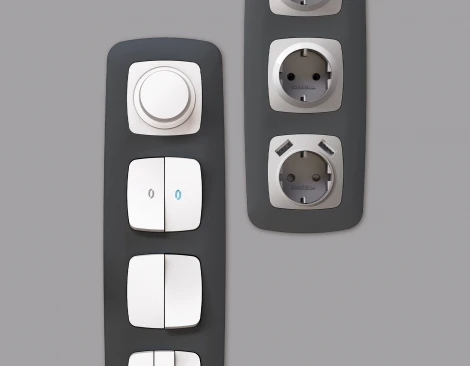 Рамка Ambrella Volt OMEGA Ecta (Графит Мягкое касание) 3-ая OF140803