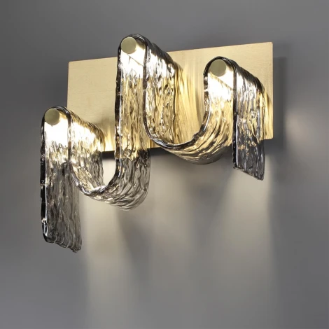 Настенный светильник светодиодный Odeon Light Flow 5106/16WL золотой брашинг/дымчатый металл/стекло LED x 16W 4000K (220V)