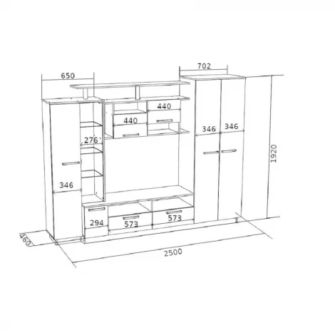 Стенка в гостиную БТС Вега