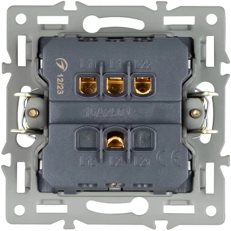 Механизм выключателя двухклавишный непроходной SWT-MK02-PL-BK (250V, 16A) (Arlight) 043725