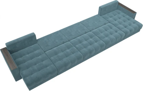 Диван П-образный с декором Лига-049 НПБ Мегалонг Лига Диванов (Велюр) арт.128524