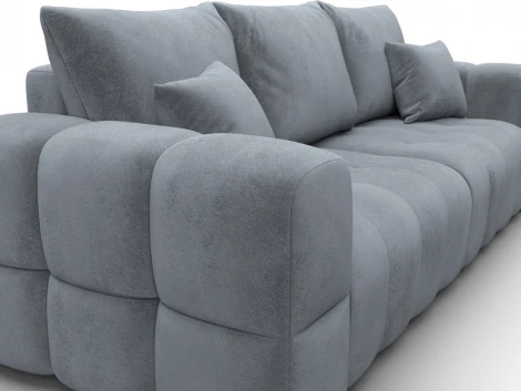 Диван прямой Лига-110 НПБ (ДВП,ДСП,ЛДСП,Брус,Фанера,Велюр/Серый) Лига Диванов 136512