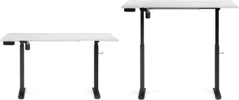 Компьютерный стол Маркос с механизмом подъема 140 (Маркос с механизмом подъема 140х80х75 белая шагрень / черный) Notta арт.578406