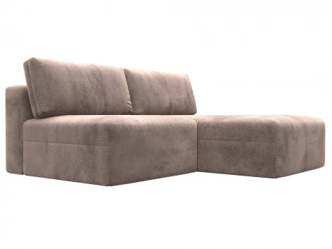 Диван угловой модульный Лига-060 НПБ угол универсальный (ЛДСП,Брус,Фанера/Пластик/Велюр/Бежевый) Лига Диванов 129494