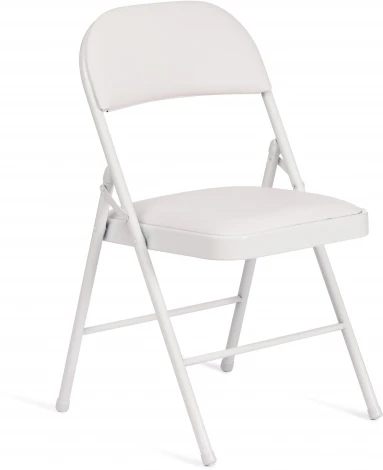 Стул складной FOLDER (mod. 3022G) / 1 шт. в упаковке (Металл,Экокожа /Белый,Белый)