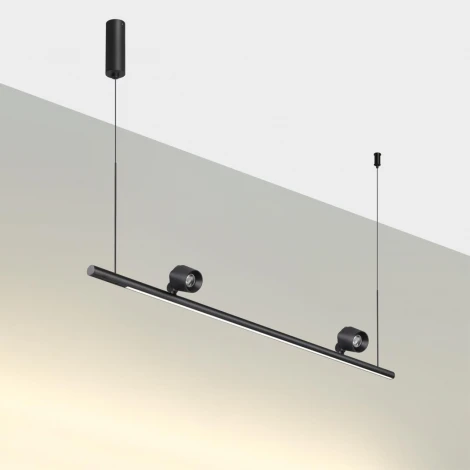 Светильник подвесной диммируемый (сенсер) Novotech Fermo 359309 черный OVER LED 14W+14W 4000K 220V (регулировка яркости, сенсорный выключатель, на тросе)