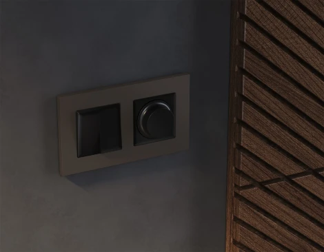 Лицевая панель Ambrella Volt ALFA (Черный матовый) для светорегулятора универсального QUANT AP8055