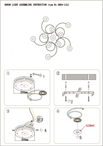 Потолочная люстра Odeon Light Leola 2864/11LC