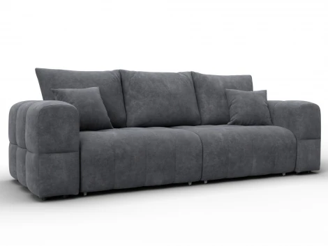 Диван прямой Лига-110 НПБ (ДВП,ДСП,ЛДСП,Брус,Фанера,Велюр/Темно-серый) Лига Диванов 136505