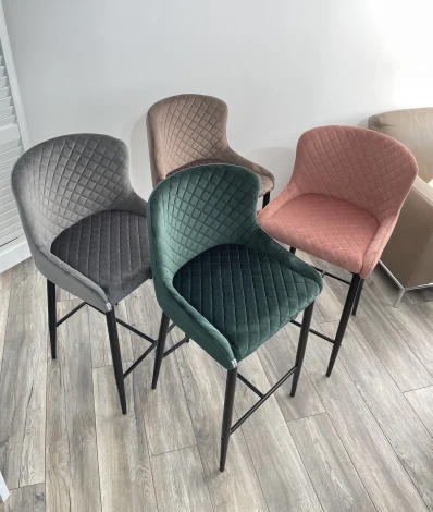 Полубарный стул M-City ARTEMIS BLUVEL-78 GREEN (H=65cm), велюр