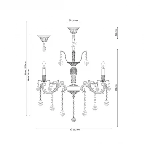 Подвесная люстра Lucia Tucci Barletta 122.8 antique (220V, на цепи, подсвечник, свеча)