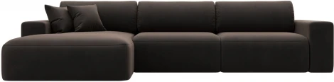 Диван угловой Лига-036 НПБ Классик Лонг левый угол (Коричневый/Велюр) Лига Диванов арт.121394L