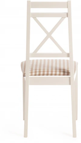 Стул Picasso (PC-SC) дерево гевея, 45х53х97см, ivory white (слоновая кость 2-5), ткань: клетка мелкая (S505-18) Tetchair 12349