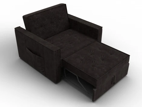 Кресло-кровать Лига-104 (80) (ЛДСП,Брус,Фанера,Велюр/Коричневый) Лига Диванов 134851