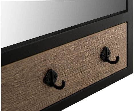 Настенная вешалка Woodville Персей дуб велингтон / черный матовый 420988