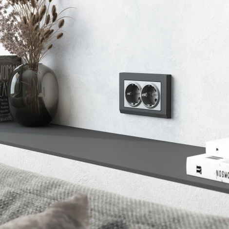 Рамка для двойной розетки (графит матовый) Werkel W0081864 (a063120)