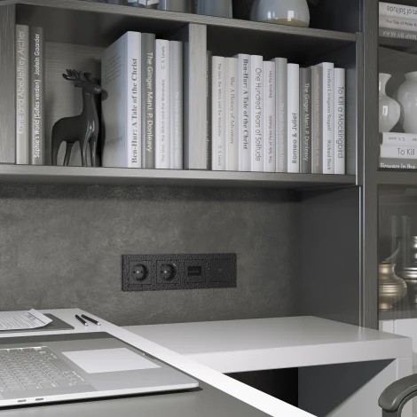 Розетка с заземлением (hammer черный) Werkel W1271008 (a052049)