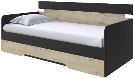 Без бренда Кровать-Софа Milton (ЛДСП Черный/Бунратти) 120x200