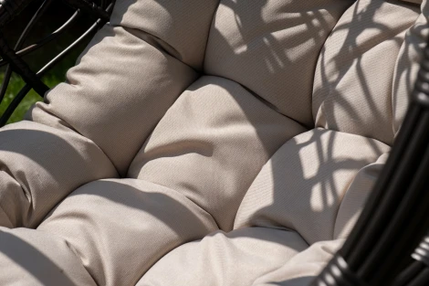 "Венеция" подвесное кресло-кокон из искусственного ротанга, цвет бронзовый с бежевой подушкой 4SIS арт.УТ-00006751