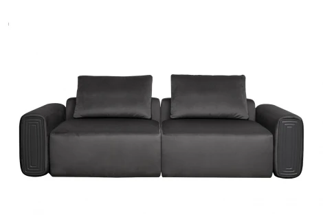 Диван трехместный Turin(2 секции) с мех т.серый велюр Colt1003 255*120**68см Garda Decor