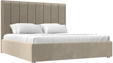 Кровать интерьерная Афродита 200 (Бежевый/Микровельвет) Лига Диванов арт.120610
